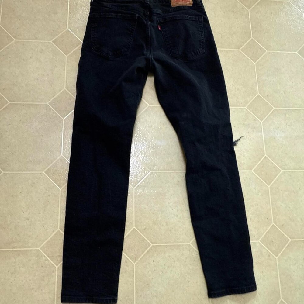 Levis 531 Jeans Mens 34x34 Black Distressed Holes Rips Grunge Emo - Picture 4 of 7